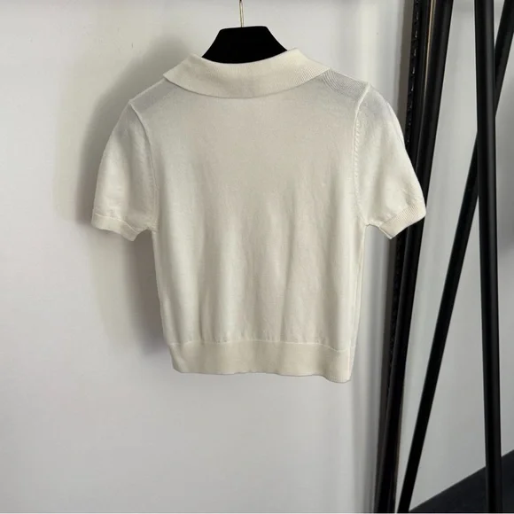 MIU MIU knitted short-sleeved polo top - Picture 2 of 6